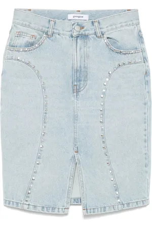 Gimaguas Nederdel, Dame, Blå, S, Denim, Lysblå Denim Nederdel med Slids
