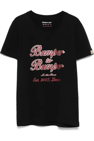 MARTINE ROSE Top, Herre, Sort, L, Sort Tekst Print Logo T-shirt