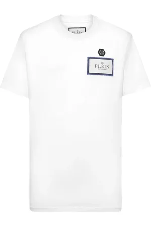 Philipp Plein Top, Herre, Hvid, 2XL, Bomuld, Jersey T-shirt Rund Hals SS