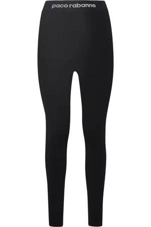Paco rabanne Bukser, Dame, Sort, XS, Sorte højtaljede leggings
