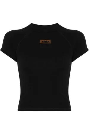 OTTOLINGER Top, Dame, Sort, XS, Sort Crew Neck Kort Raglan Ærmer