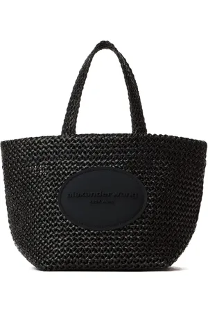 Alexander Wang Taske, Dame, Sort, ONE SIZE, Sort præget logo tote taske