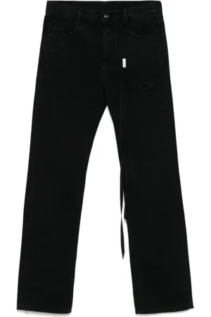 ANN DEMEULEMEESTER Jeans, Herre, Sort, W34, Sorte Ripped Jeans med Klassisk Stil