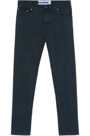 Jacob Cohen Jeans, Herre, Blå, W32, Marineblå Klassisk Fem Lommer Bukser