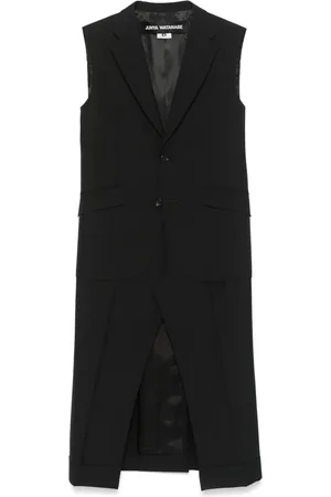JUNYA WATANABE Jakke, Dame, Sort, S, Sort vest med frontknaplukning