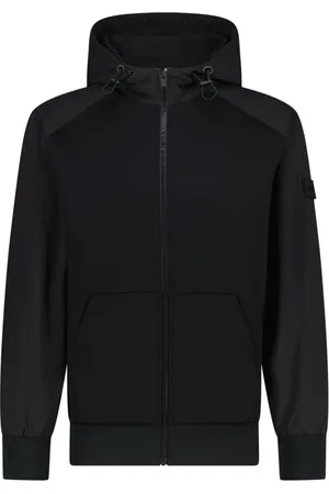 HUGO BOSS Sweathshirts & Hoodies, Herre, Sort, L, Uld, Stilfuld Materiale-Mix Hættetrøje