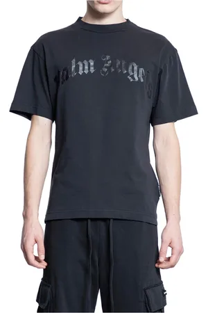 Palm Angels Top, Herre, Sort, S, Uld, Buet Logo T-shirt Sort - Sort