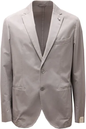 L.B.M. 1911 Jakke, Herre, Grå, 3XL, Bomuld, Grå Bomuld Slim Fit Jakke