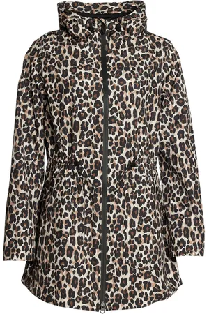 Danwear Jakke, Dame, Brun, 2XL, Uld, Ingeborg Regnfrakke Leopard Print