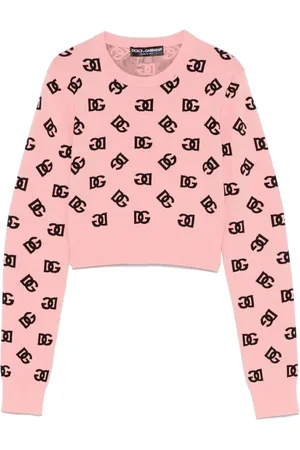 Dolce & Gabbana Strik, Dame, Lyserød, XS, Peach Ribbed Sweater