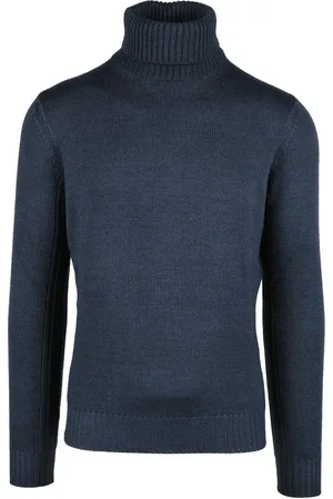KANGRA CASHMERE Strik, Herre, Blå, L, Uld, Herreblå Sweater