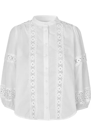 Lollys Laundry Bluser & Skjorter, Dame, Hvid, L, Elegant hvid skjorte med pufærmer