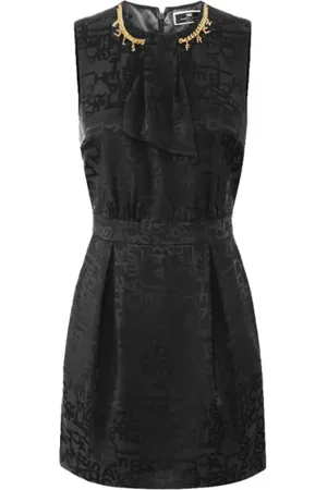 Elisabetta Franchi Kjole, Dame, Sort, S, Sort Jacquard Mini Kjole