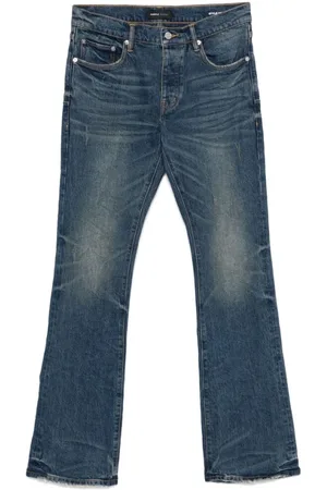 Purple Brand Jeans, Herre, Blå, W33, Blå Frontknap Jeans Klassisk Fem Lommer