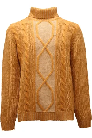 Daniele Fiesoli Strik, Herre, Gul, L, Uld, Uldblanding Turtleneck Sweater