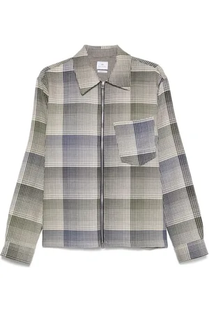 Paul Smith Skjorte, Herre, Flerfarvet, L, Beige Skjorte med Lynlås og Brystlomme