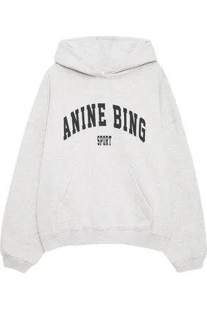 ANINE BING Sweathshirts & Hoodies, Dame, Grå, 2XS, Tyl, Vintage Style Grå Hættetrøje Sweatshirt