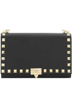 VALENTINO GARAVANI Taske, Dame, Sort, ONE SIZE, Uld, Studded Leather Skuldertaske