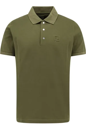 Fendi Top, Herre, Grøn, S, Bomuld, Grøn Polo Skjorte Metal Knap Kort Ærme