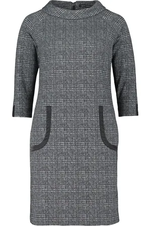 Betty Barclay Kjole, Dame, Sort, 3XL, Bomuld, Sporty Skjortekjole med Krave