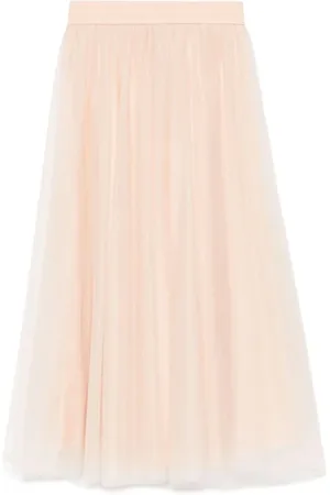 Fabiana Filippi Nederdel, Dame, Lyserød, M, Uld, Peach Elastisk Talje Nederdel