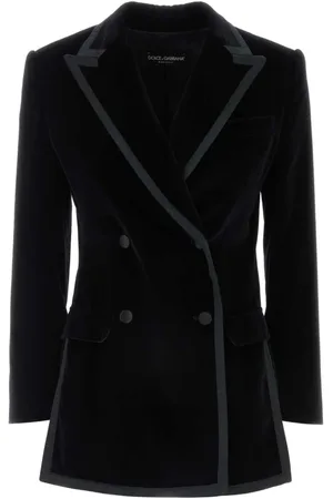 Dolce & Gabbana Jakke, Dame, Sort, 2XS, Sort fløjl blazer til kvinder