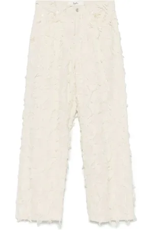 Séfr Bukser, Herre, , W34, Ecru Front Button Jeans Klassisk Fem Lommer