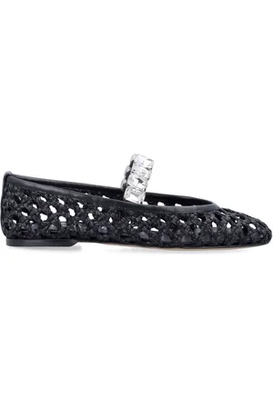 Casadei Sko, Dame, Sort, 36 EU, Uld, Sorte Lukkede Balletsko med Krystaller