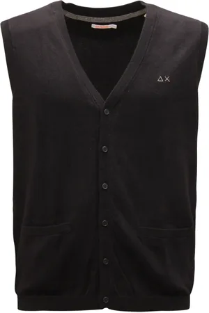 sun68 Strik, Herre, Sort, M, Uld, Uldblanding Ærmeløs Sweater Sort