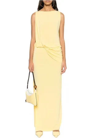 Jacquemus Kjole, Dame, Gul, M, Gul Lang Peplum Kjole