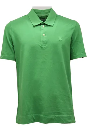 BALLANTYNE Top, Herre, Grøn, M, Kortærmet Polo Hals Skjorte