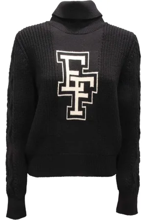 Elisabetta Franchi Strik, Dame, Sort, S, Uld, Uldtrøje Model Mk92M47E2