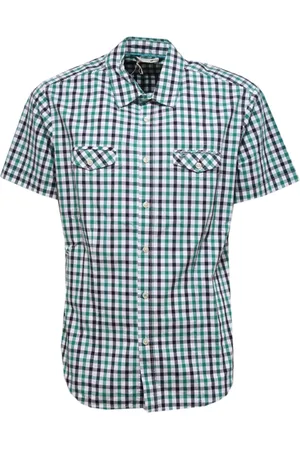 GAS Skjorte, Herre, Grøn, S, Essentiel Gingham Skjorte Grøn Kortærmet