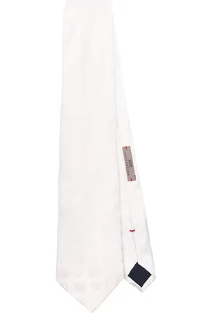 Lady Anne Tilbehør, Herre, Hvid, ONE SIZE, Hvid Jacquard Spids Ternede Slips