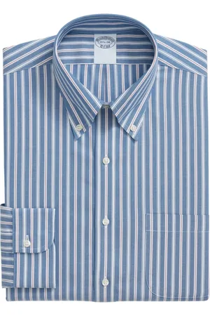 Brooks Brothers Skjorte, Herre, Blå, S, Bomuld, Almindelig pasform Non-Iron Pinpoint Button Down Skjorte