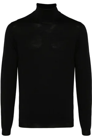 GOES BOTANICAL Strik, Herre, Sort, L, Uld, Sort Merinould Turtleneck Sweater