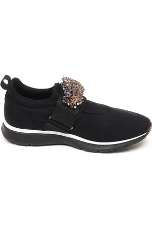 Hogan Sko, Dame, Sort, 36 1/2 EU, Uld, Stilfulde Slip-On Sko med Sten