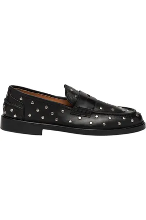 Elia Maurizi Sko, Dame, Sort, 41 EU, Læder, Sorte Studs Penny Loafer
