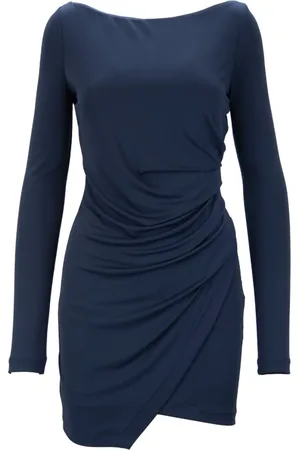 ANIYE BY Kjole, Dame, Blå, L, Polyester, Kort Kjole med Bådhals