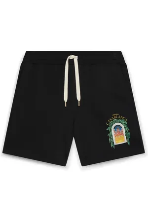 Casablanca Shorts, Herre, Sort, 2XL, Bomuld, Sort Avenida Trykt Sweatshort