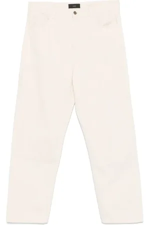 Alanui Bukser, Herre, Hvid, W32, Beige Klassiske Knaphul Jeans med Lommer