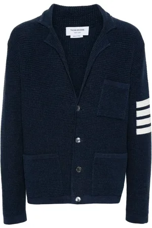 Thom Browne Strik, Herre, Blå, L, Bomuld, Navy Strikket Cardigan