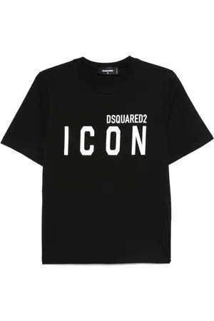 Dsquared2 Top, Dame, Sort, XS, Bomuld, Icon Print Crew Neck T-shirt