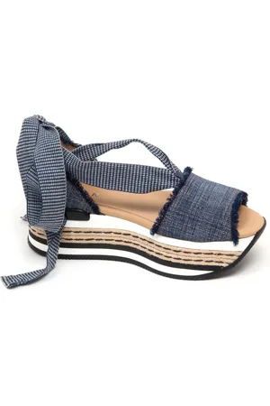 Hogan Sko, Dame, Blå, 38 EU, Jeans Sandal Sko Made in Italy