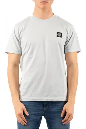 Stone Island Top, Herre, Grå, L, Bomuld, Afslappet Bomuld T-shirt