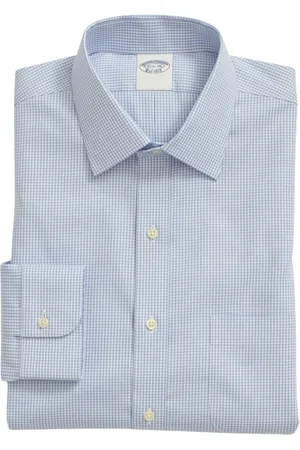 Brooks Brothers Skjorte, Herre, Blå, S, Bomuld, Slim Fit Non-Iron Pinpoint Skjorte med Ainsley Krave