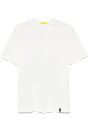 DRUMOHR Top, Herre, Hvid, S, Bomuld, Hvid Crewneck T-shirt med Logo Label