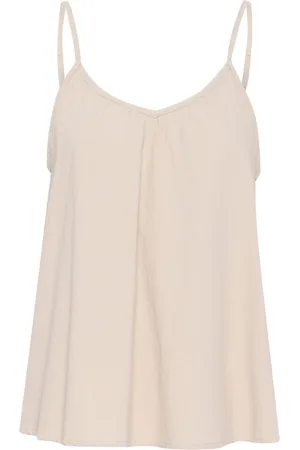 Saint Tropez Top, Dame, , L, Uld, Justerbar Stroptop Bluse Taupe