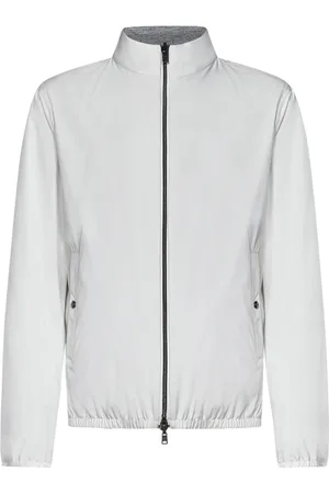 HERNO Jakke, Herre, Hvid, L, Polyester, Vendbar Hvid Jakke med Grå Detaljer