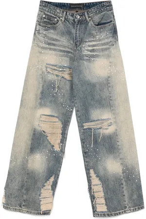 Who Decides War Jeans, Dame, Blå, W26, Revnet Lysblå Jeans